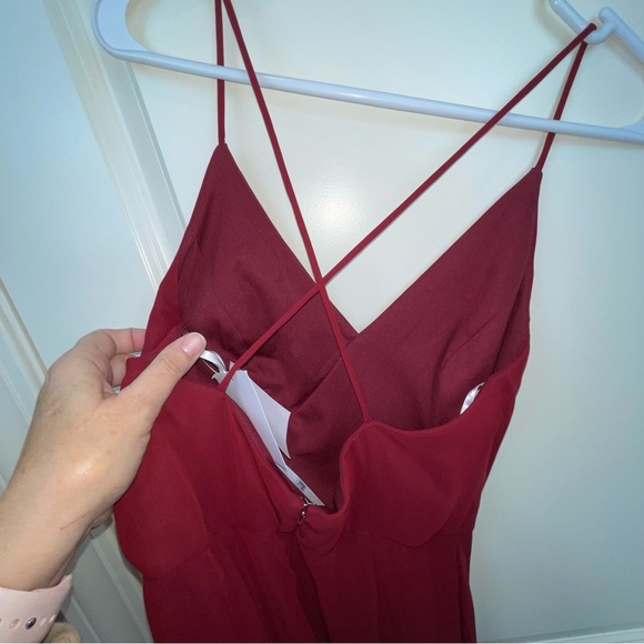 Dessy Collection Thread Criss Cross Back Mermaid Wrap Dress Sz 4 - Picture 12 of 16